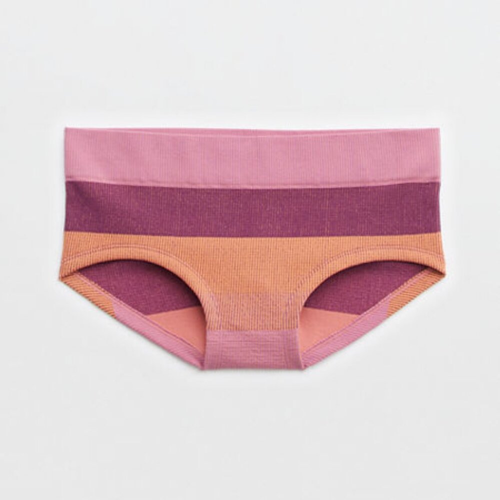 NWT Aerie Ribbed Seamless Boybrief Underwear Mood Berry Size XXL